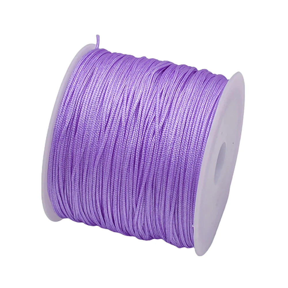 50Yds 0.8mm Crafts Nylon Cord For Jewelry Making Beading Braided Nylon Satin String for Bracelets Rattail Trim Chinese Knot Econic Blanks