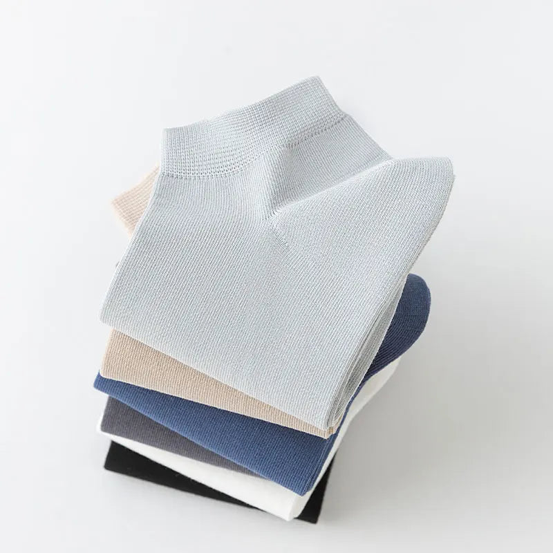 6Pairs High Quality Men Combed Cotton Socks Short Breathable Odor proof and antibacterial Business Spring Summer for Male sock Quick Pick Grocers