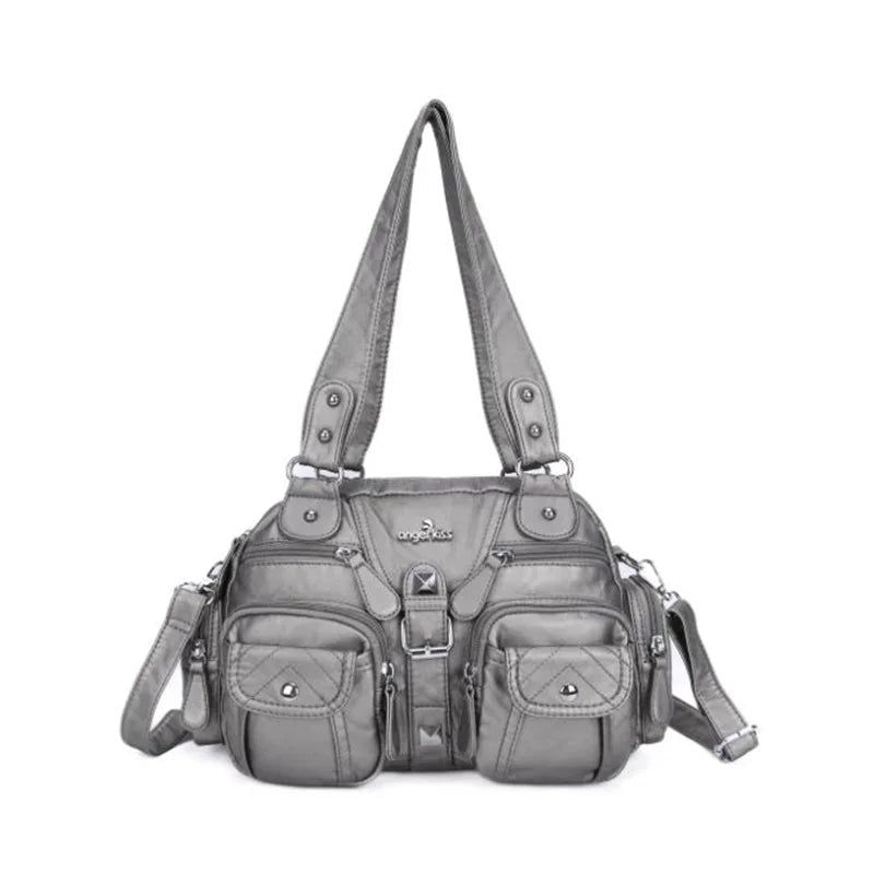 Vintage Women Handbags Satchel Top-handle Handbag PU Shoulder Bag Dumpling Pack Give Gifts Shoulder Bags Phone Money Pack Quick Pick Grocers