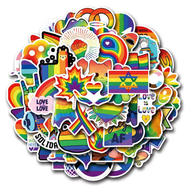 10/30/50/110pcs LGBT Gay Pride Stickers Colorful Rainbow Graffiti for Laptop Phone Case Skateboard Water Bottle Cartoon Sticker Quick Pick Grocers