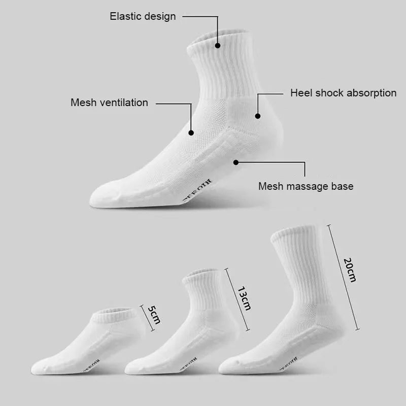 10pairs HLHYX Socks Men's Cotton Deodorant Winter Towel Bottom with Mid-tube White Stockings Thickened Sports Basketball Socks Quick Pick Grocers