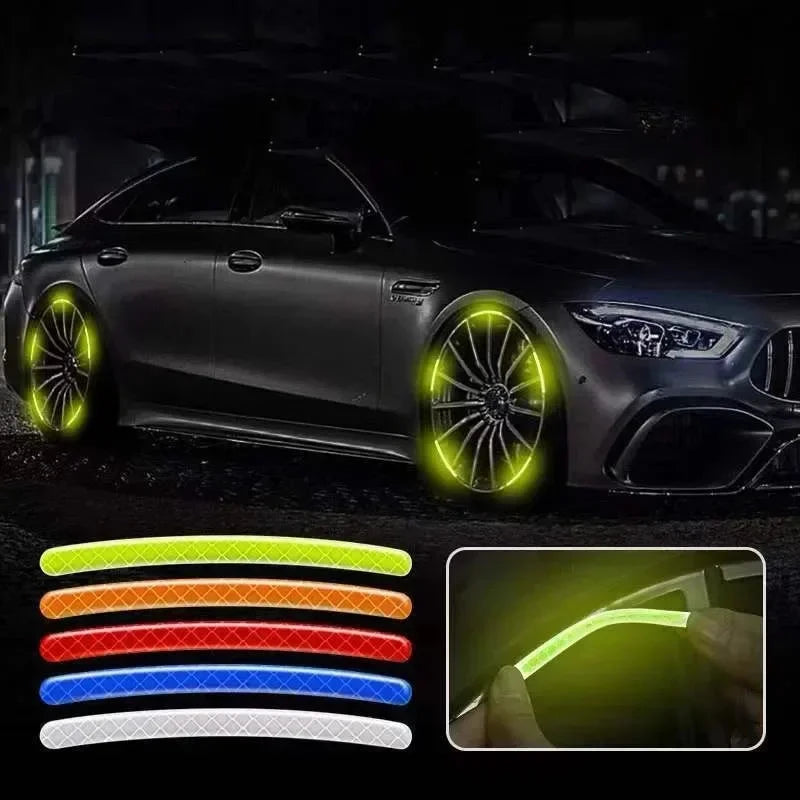 Car Wheel Hub Reflective Stripes - Safety Tire Warning Stickers for Night Driving Econic Blanks
