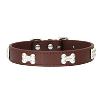 Bone Leather Durable Pet Dog Collars Puppy Pug Collars for Small Large Dog Chihuahua Cat Accessories Pet Collar for Small Dogs Quick Pick Grocers