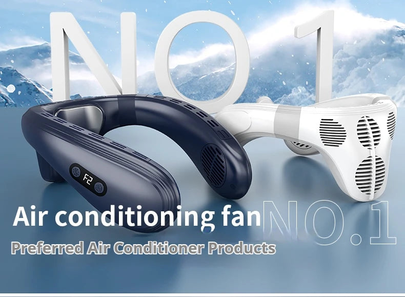 New Neck Air Conditioner Portable Neck Fan Rechargeable Semiconductor Cooling Bladeless Fan Outdoor Personal Fan Wearable Cooler Quick Pick Grocers