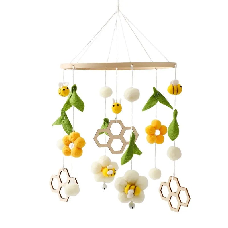 Mobile Wooden Bell Baby Toys 0-12 Months Rattle Toys Bed Newborn Crib mobile With Music Box Bed Bell Hanging Toys Crib Bracket Purest Peak