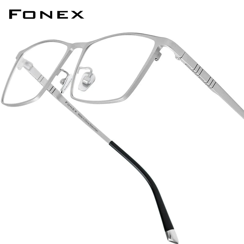 FONEX Titanium Glasses Frame Men Brand Design Square Eyewear Ultralight-Weight Japanese High-end Quality Eyeglasses Frames 85641 Econic Blanks