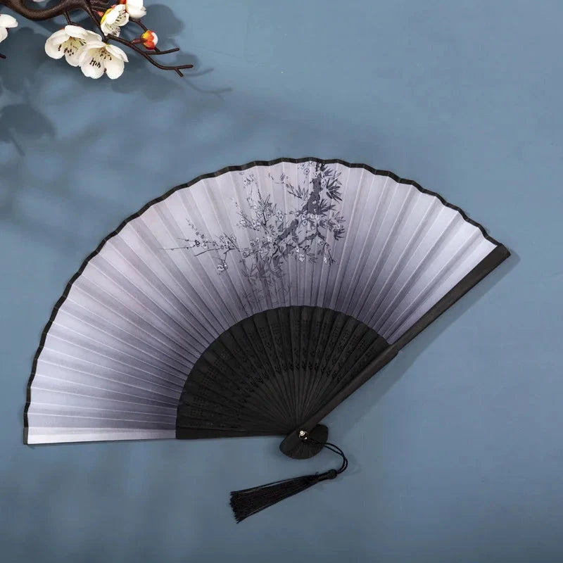 Hand Fan Foldable Silk Fan Noodles Bamboo Fan Bones Halloween Cosplay Prop Christmas Wedding Decoration Party Gifts Art Crafts Econic Blanks