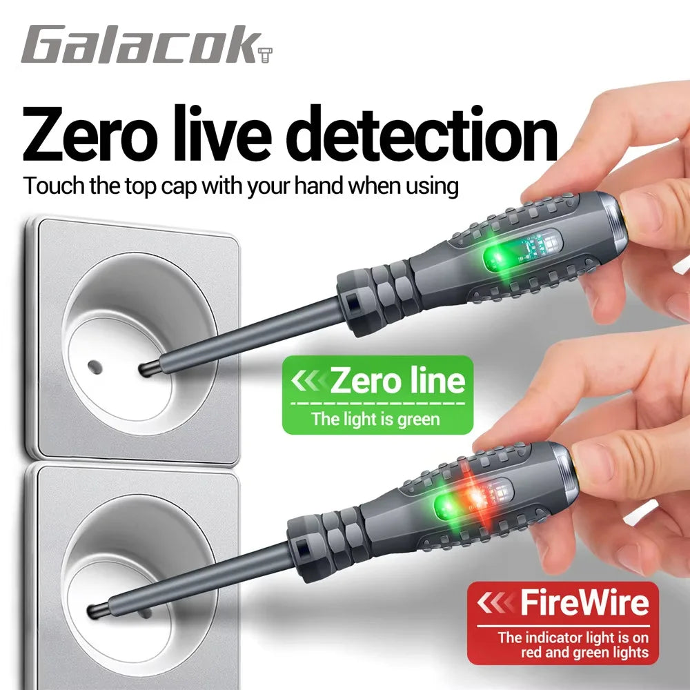 Multifunctional Electrician Test Screwdriver AC Non-contact Induction Test Pen Voltage Tester 70-600V Red Green Induction Lights Quick Pick Grocers