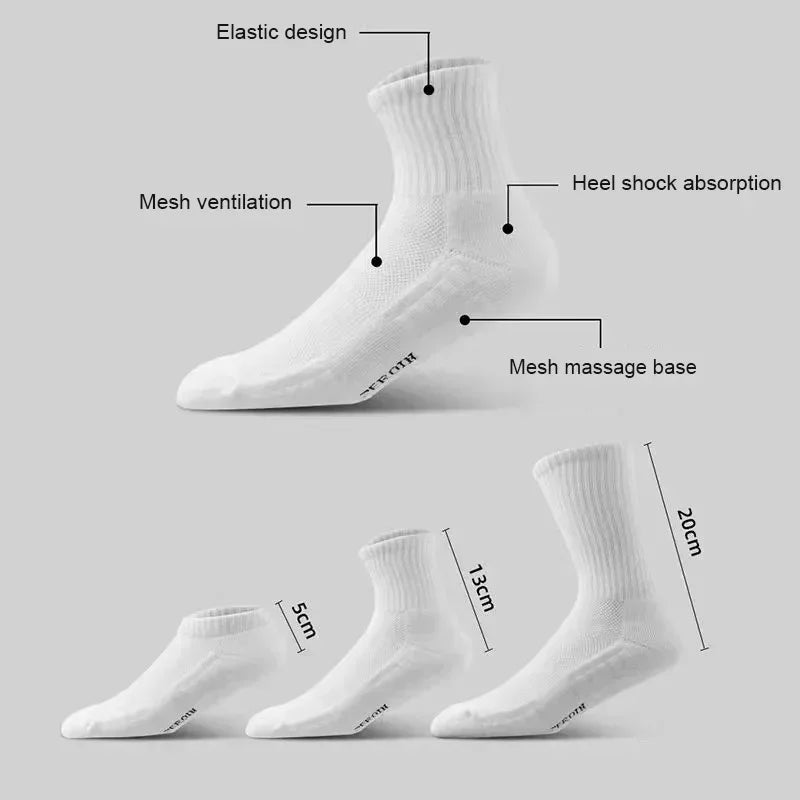 10pairs HLHYX Socks Men's Cotton Deodorant Winter Towel Bottom with Mid-tube White Stockings Thickened Sports Basketball Socks Quick Pick Grocers