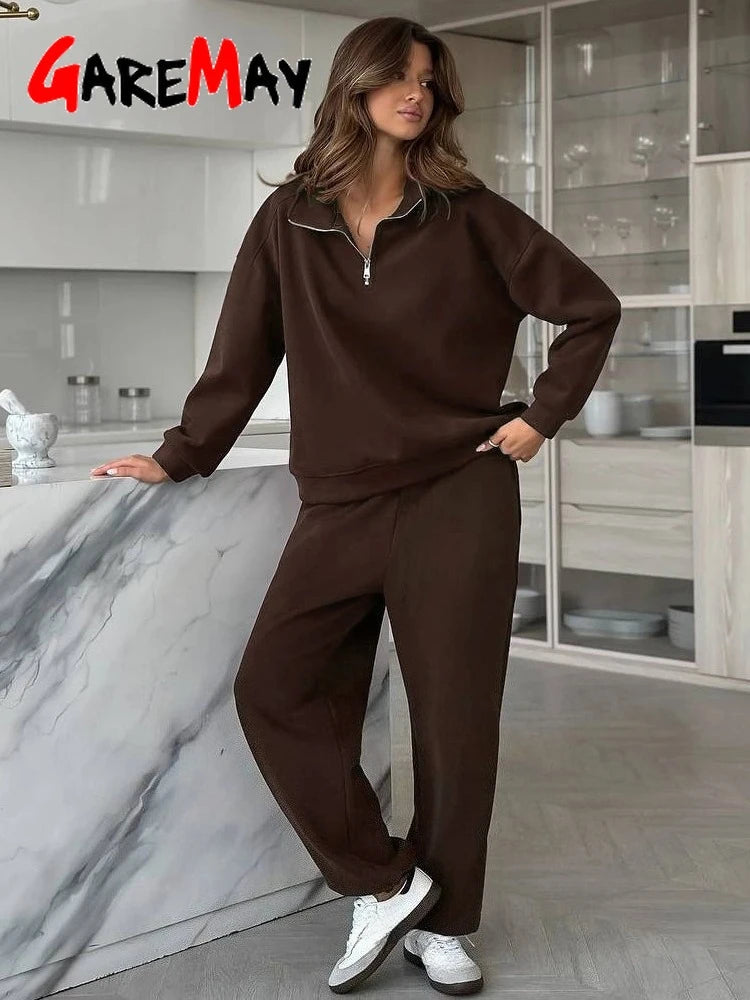 Spring Women's Tracksuit with Zipper Cotton Oversize Classic Pink  Two Piece Set Women Casual  Yellow Trouser Suits for Women Quick Pick Grocers