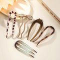 U-Shaped Hair Fork Fashion Tortoiseshell Acetate Acrylic Hairpin Geometric Headwear Hair Sticks Women Girls Hair Accessories Quick Pick Grocers