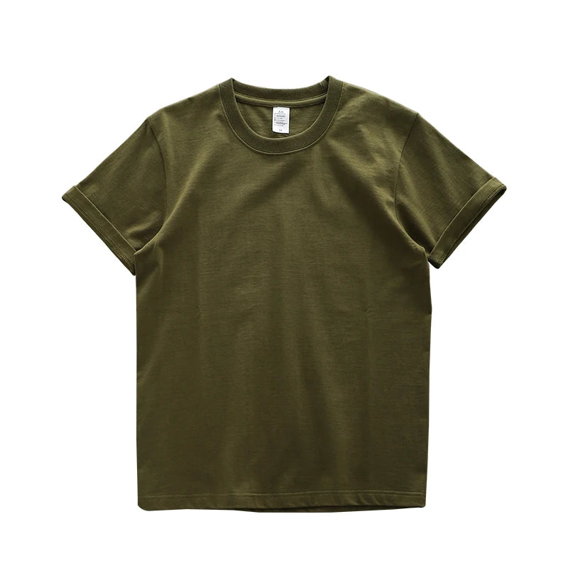 Dukeen 280gsm Oversized Heavy T-Shirt for Men Summer Short Sleeve Tee Cotton Solid Color Top Casual T Shirts One Piece Quick Pick Grocers