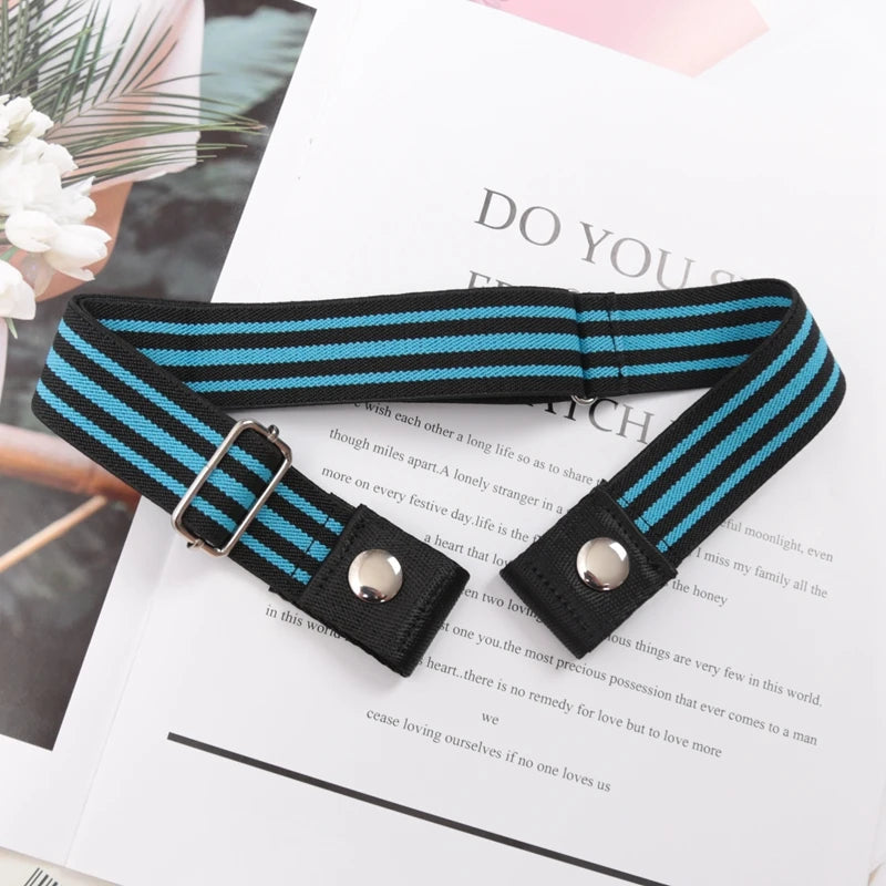 Elastic Belt Without Buckle Canvas Women Buckle Free Belt Ladies Jeans Pants Waist Lazy Belt Stretch No Buckle Invisible Belt Quick Pick Grocers