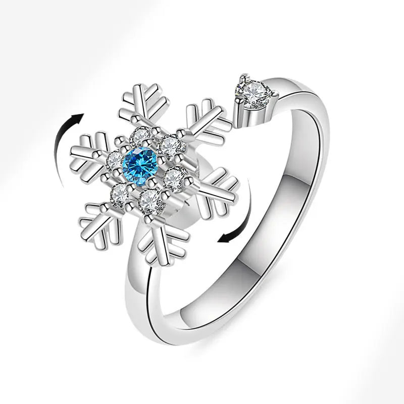 VENTFILLE 925 Sterling Silver Sunflower Diamond Zircon Rotatable Ring For Women Gift Relieve Stress Ring Jewelry Wholesale Quick Pick Grocers