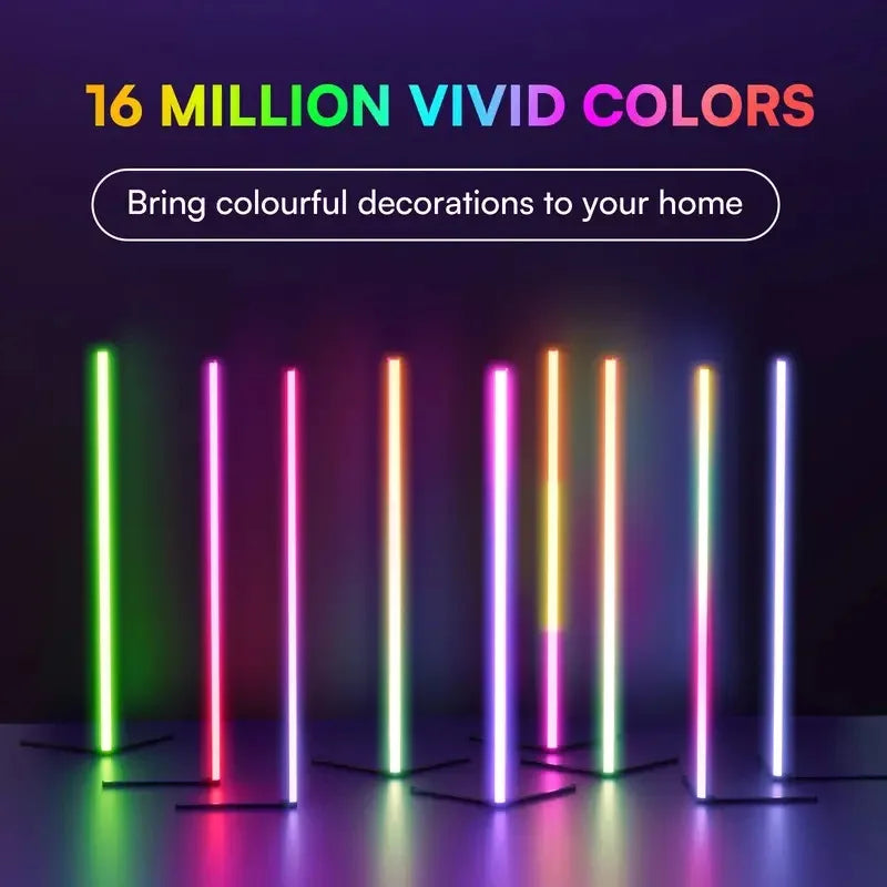 RGB LED Floor Lamp, LED Corner Lamp Works Smart Modern Floor Lamp with Music Sync and 16 Million DIY Colors Floor Lamp Quick Pick Grocers