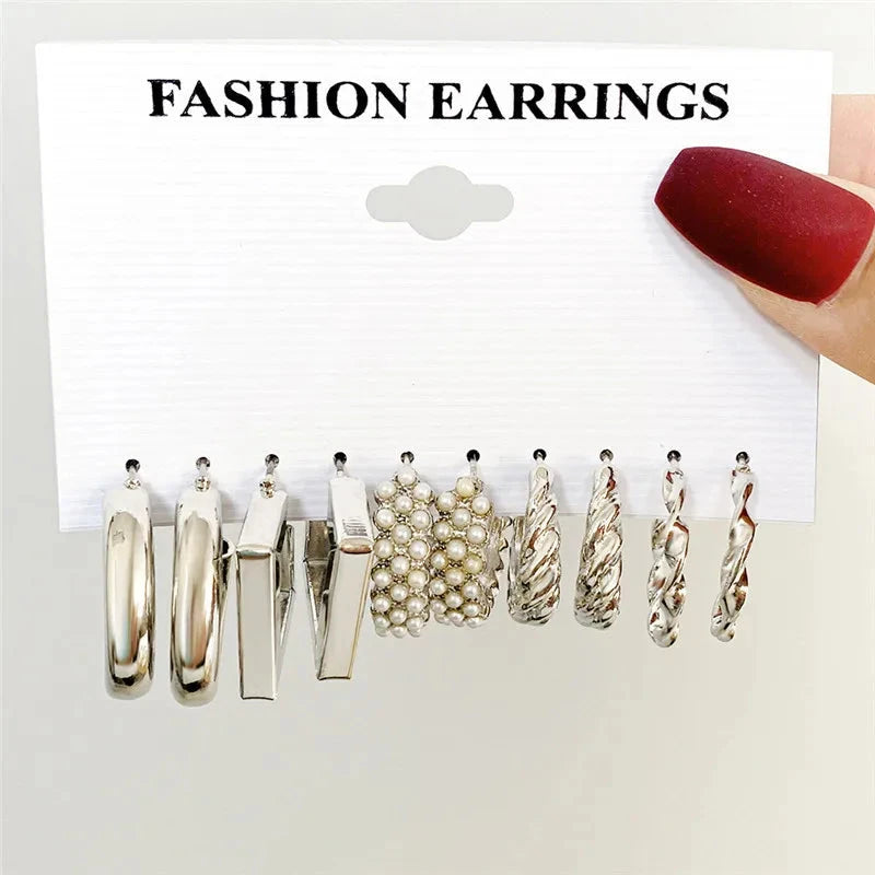 Modyle Gold Color Dangle Earrings Set Butterfly Acrylic Hollow Drop Earrings for Women Heart Hoop Earring Fashion Jewelry Gifts Econic Blanks