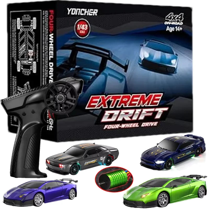 4WD Drift Racing Car 1/64 or 1/43 Mini Remote Controlled High Speed Car Radio Electric Competition Toy Gift For Kids Boys Adults Econic Blanks