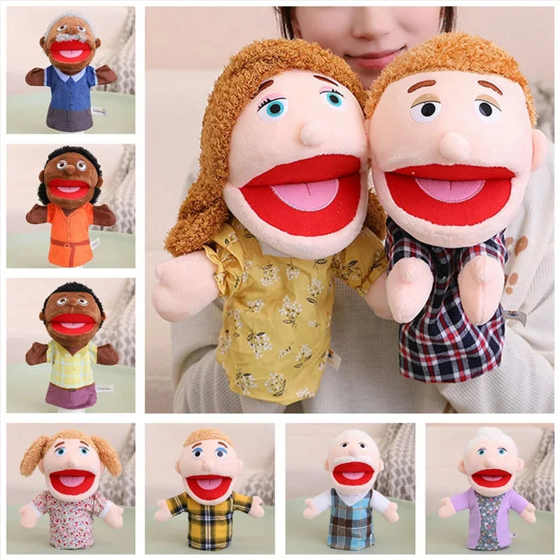 28-33cm Kids Plush Finger & Hand Puppet Popular Activity Boy Girl Role Play Bedtime Story Props Family Role Playing Toys Doll Econic Blanks