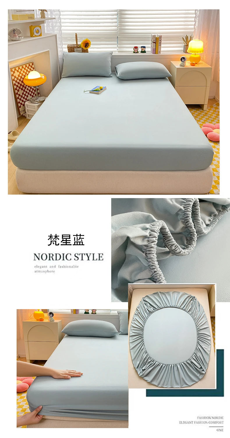 Soft Cotton Fitted Bed Sheet with Elastic Mattress Cover Quick Pick Grocers