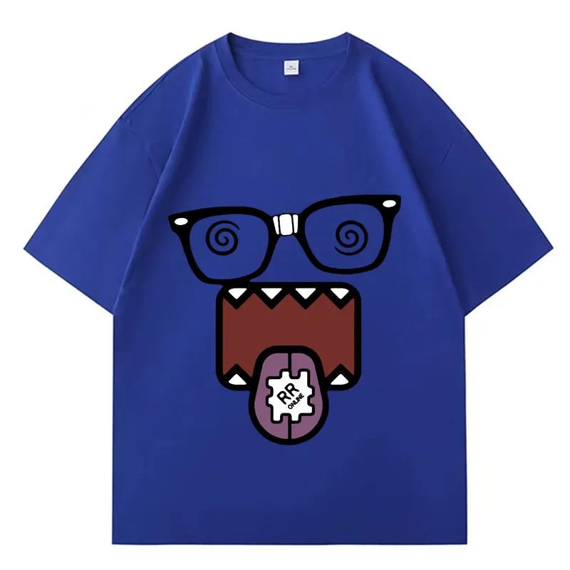 Domo Kun Funny Meme T Shirts Men's Women Clothes Classic Cotton Casual Tee Shirts Short Sleeve Summer T-shirt Tops Streetwear Quick Pick Grocers