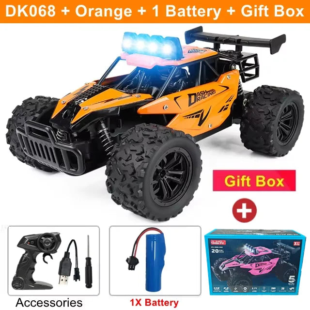 Remote Control Car RC Drift Racing 1:16 Vehicle Off Road Alloy 2.4G Radio High-Speed Trucks With LED Light Climbing Gift Kid Toy Econic Blanks