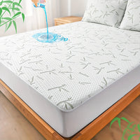 1p Cooling Bamboo Fiber Fitted Sheet, Breathable Mattress Protector Cover  with Deep Pocket for Summer Quick Pick Grocers