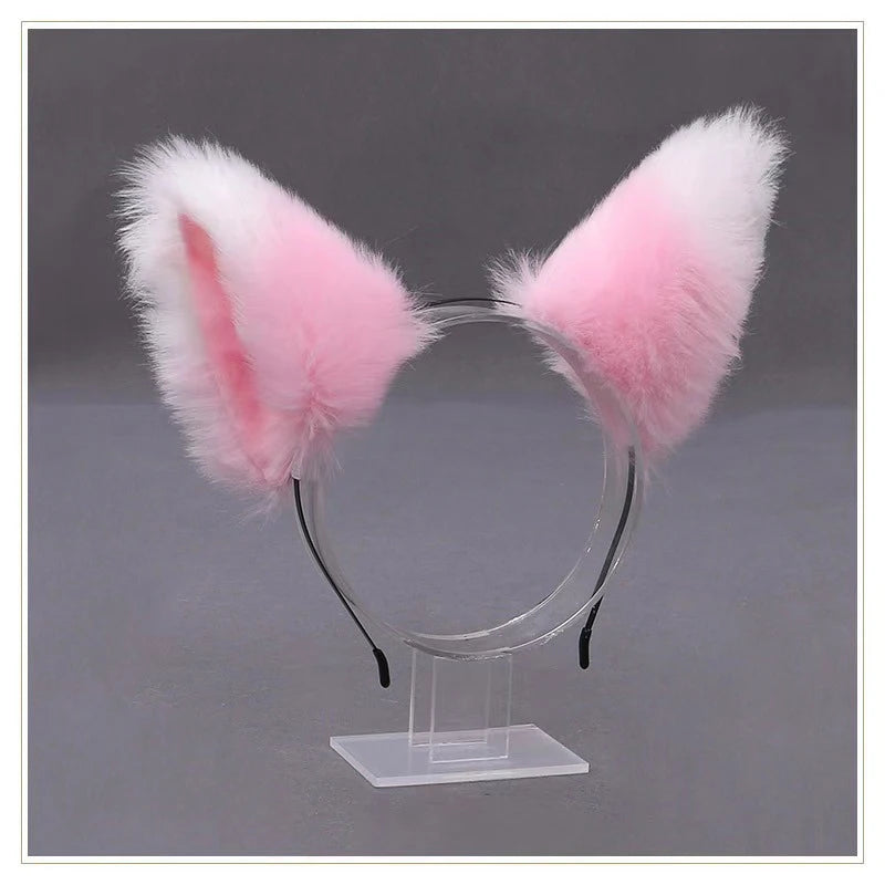 Lolita Animal Cat Fox Ear Hair Hoops Cosplay Girls Halloween Anime Headbands Headwear Hair Accessories Quick Pick Grocers