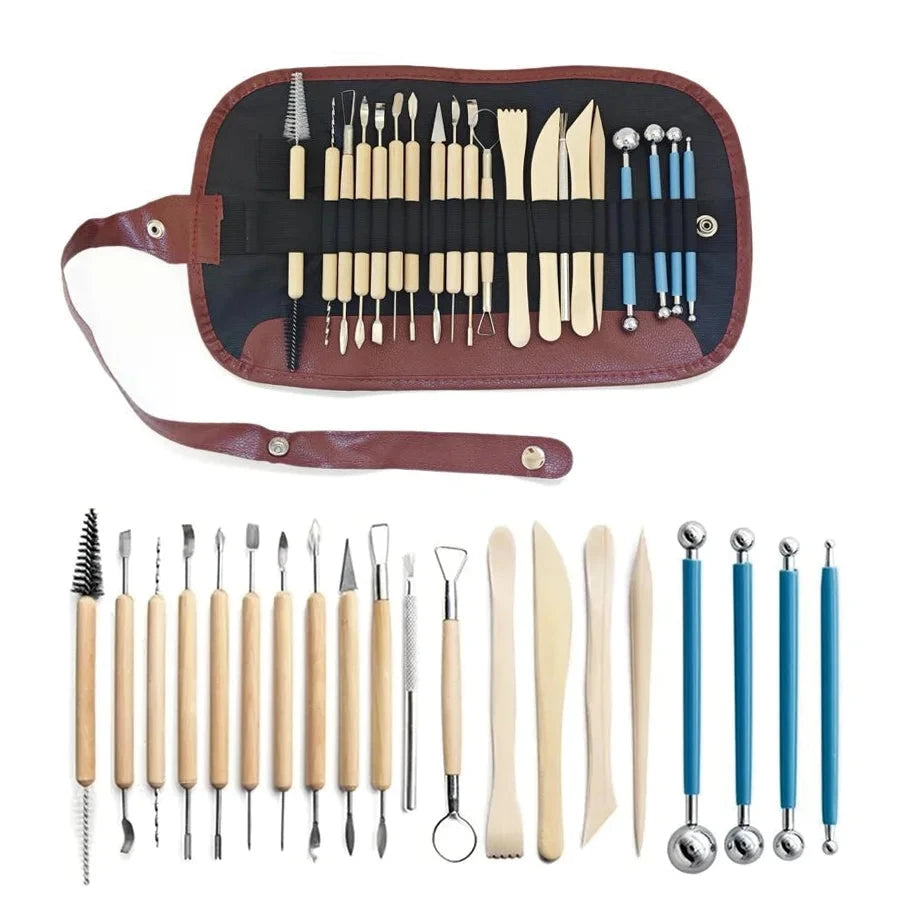 Pottery Clay Sculpting Tools Kit 8-61 Pcs/Set, Ceramic Wax Clays Carving Tools for Art Craft Pottery Sculpting Modeling Tool Set Econic Blanks