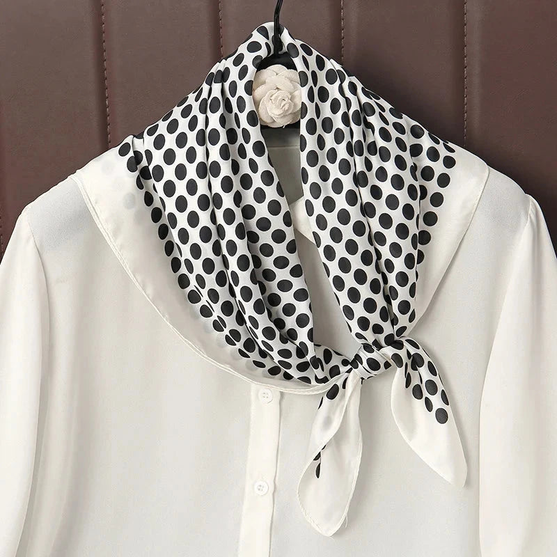 Luxury Print Satin Silk Square Scarf for Women Shawl Hijab Neckerchief Female Hair Ribbon Headband Fashion Wrap Bandana 2023 New Econic Blanks