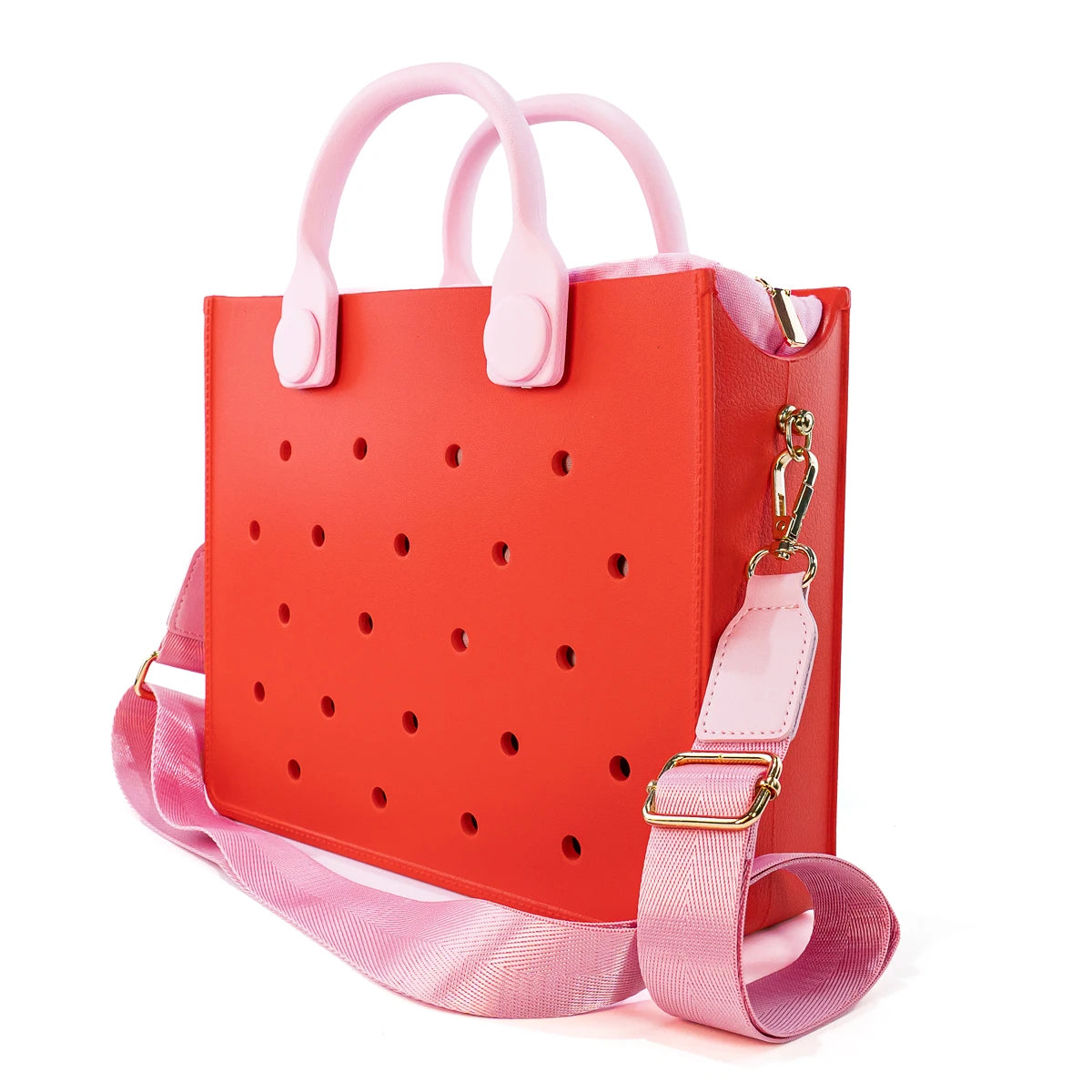 EVA Large Leather Shoulder Bag Handbag Tote Bag Storage for Women Casual Waterproof Beach Bag Hole Fit Charm Fashion Storage Bag Quick Pick Grocers