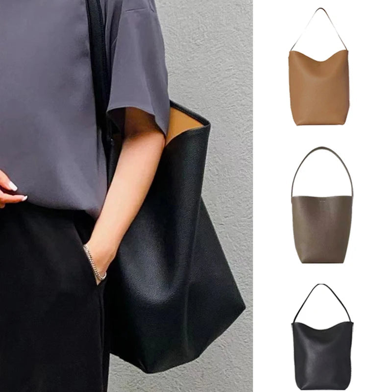 MENDY Bucket Bag Large Women's Bag Tote Bag Shoulder Bag Luxury Designer Genuine Leather Handbag Japanese Popular Bag Soft Row Quick Pick Grocers