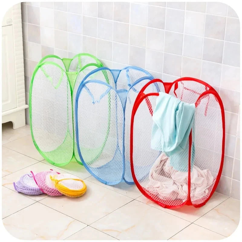 Folding Household Laundry Storage Basket Mesh Dirty Clothes Storage BasketToy Storage Bag Household Storage Bucket Econic Blanks