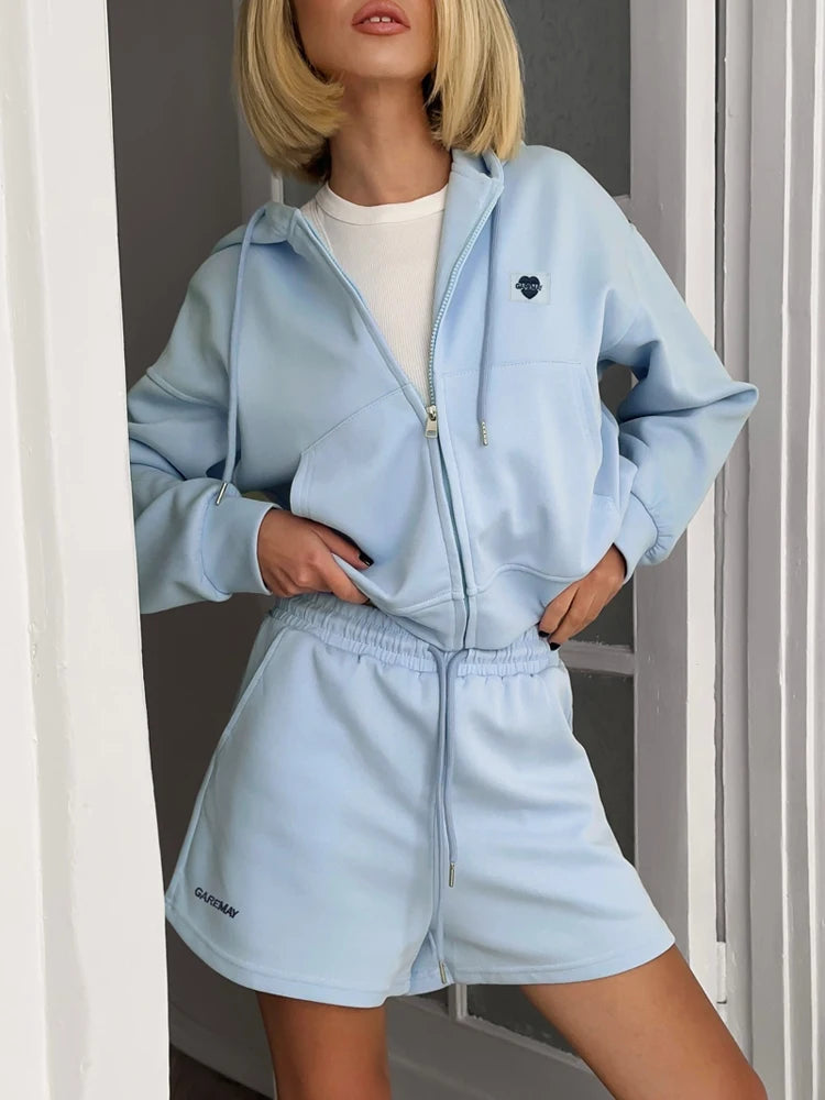 Spring Women's Summer Suit with Shorts Cotton Oversize Pink  Top and Shorts Set Two-piece Casual Tracksuit with Shorts for Women Quick Pick Grocers