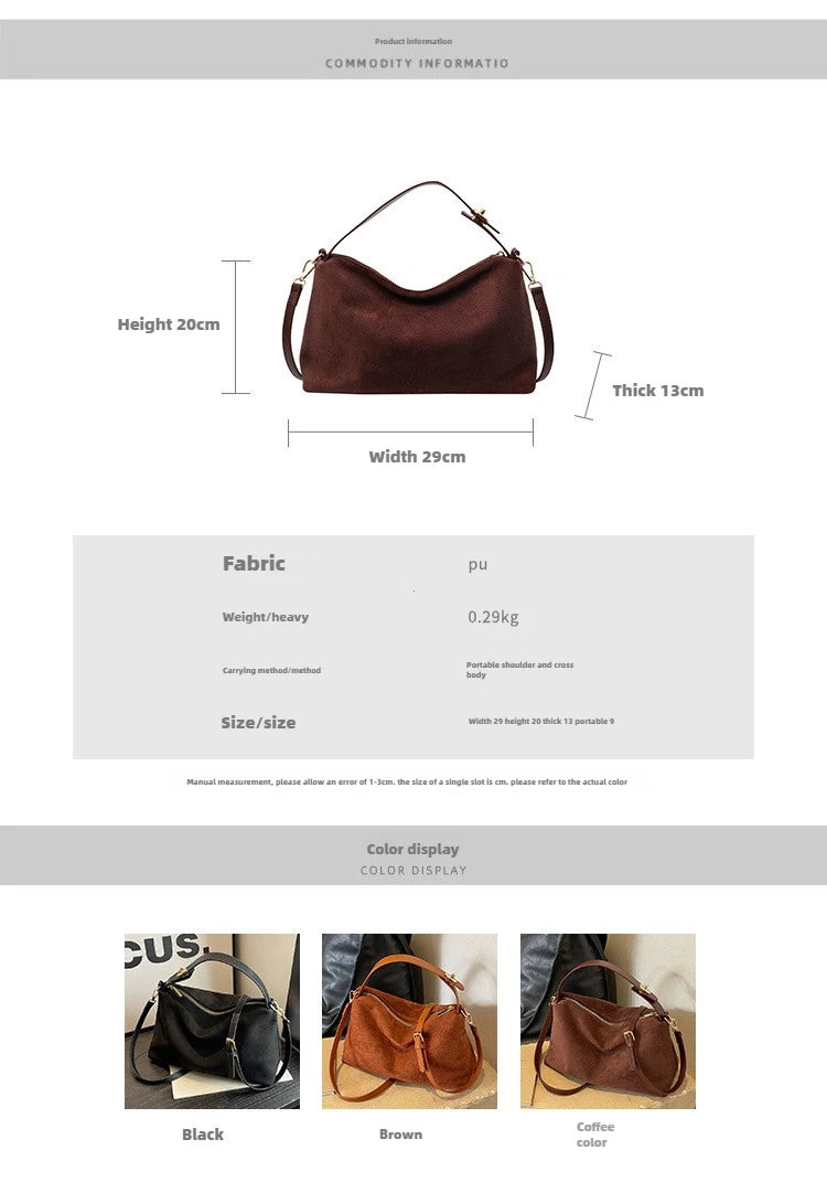 Advanced Retro Bag for Women's 2026 New Textured Frosted Shoulder Bag with Large Capacity Crossbody Commuting Tote Bag Quick Pick Grocers
