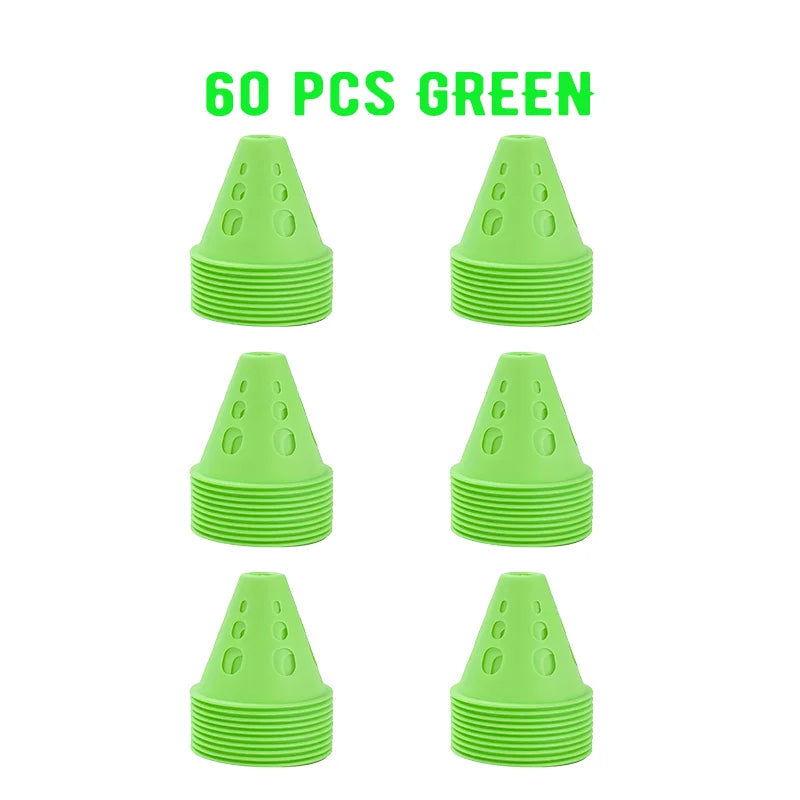 20/40/60 PCS Colorful Windproof Skate Marker Cones Roller Football Marking Cup Soccer Training Equipment Quick Pick Grocers