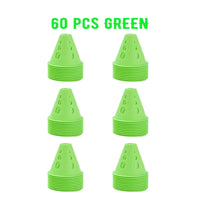 20/40/60 PCS Colorful Windproof Skate Marker Cones Roller Football Marking Cup Soccer Training Equipment Quick Pick Grocers