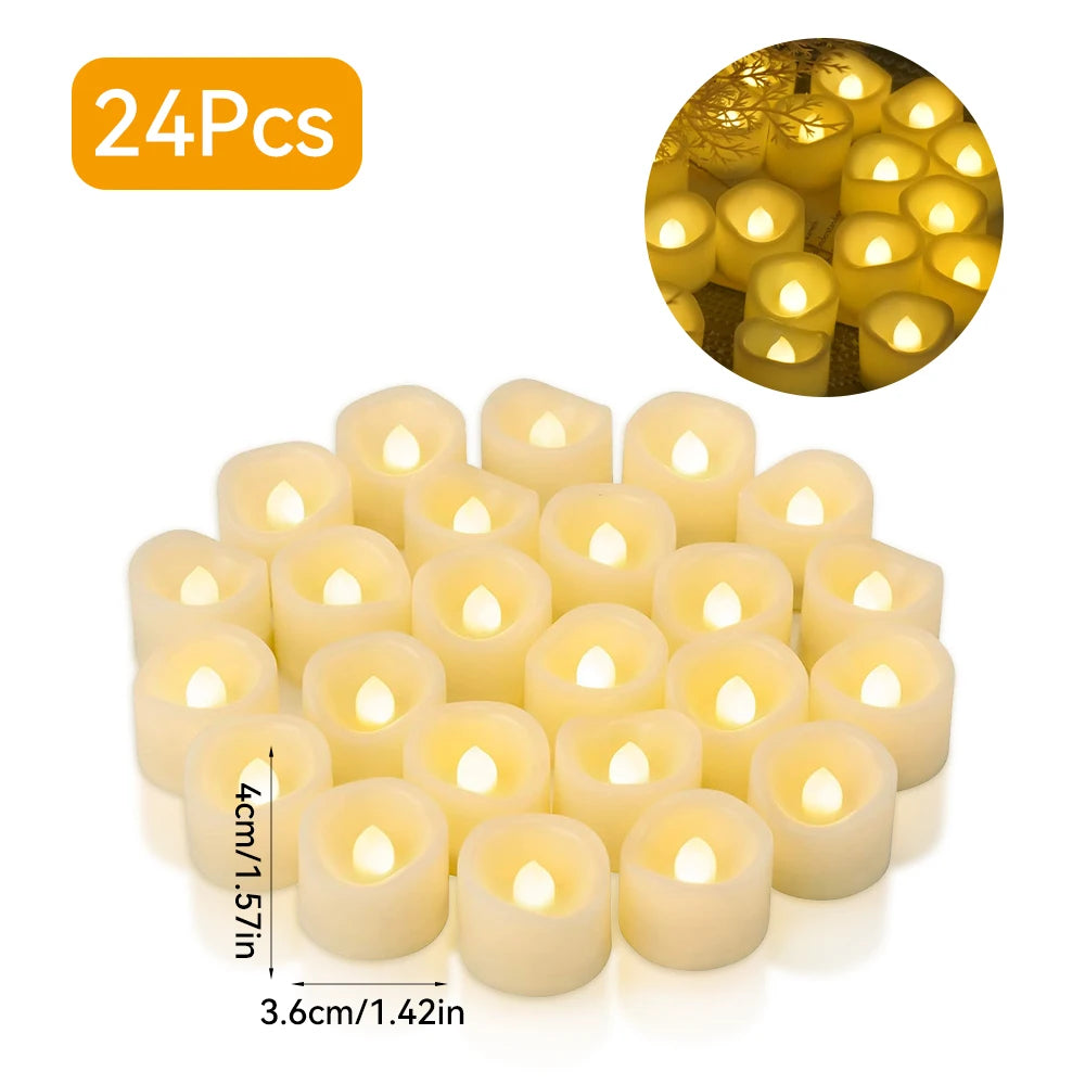 Flickering LED Ivory Electronic Candle, Flameless Tealight Candle, Battery Operated LED Tealight Candle, Ideal for Weddings, Tab Purest Peak Salt