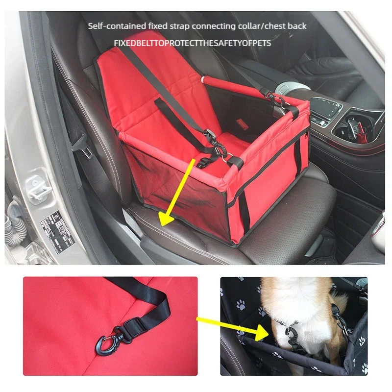 Dog Car Seat Cover Foldable Hammock Pet Harness Cat Bag Basket Stable and Foldable Travel Pet Dog and Cat Safety Car Seat Quick Pick Grocers