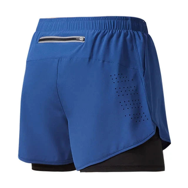 Men's Running Shorts Quick-drying Fitness Black Double Layer Shorts Men New Sport Workout Training Bodybuilding Short Pants Econic Blanks