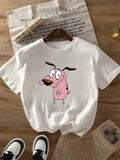 Women T-shirt Courage The Cowardly Dog Creative Printed Summer Women's Round Neck Short Sleeve Casual Top Tshirt Clothing Quick Pick Grocers