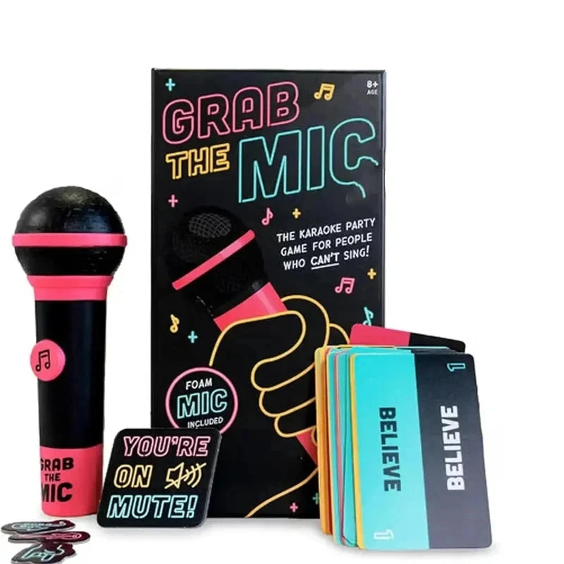 Lucky Egg Official Grab The Mic Family Karaoke Board Game 2-10 Players Game For Hilarious Game Nights Birthday Party Kids Gift Econic Blanks