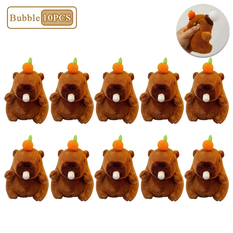 1-20PCS Plush Persimmon Wagging Tail Capybara Key Pendant Cute Plush Keychain Plush Doll Toy Schoolbag Pendant Gift Pendant Econic Blanks