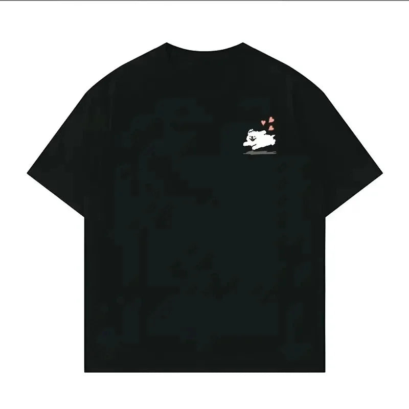 Hello Kitty Cartoon 2025 Simple Loose Cute Round Neck Casual Trend Summer Cotton Short Sleeved T-shirt Fashion Y2K Top T-shirt Quick Pick Grocers