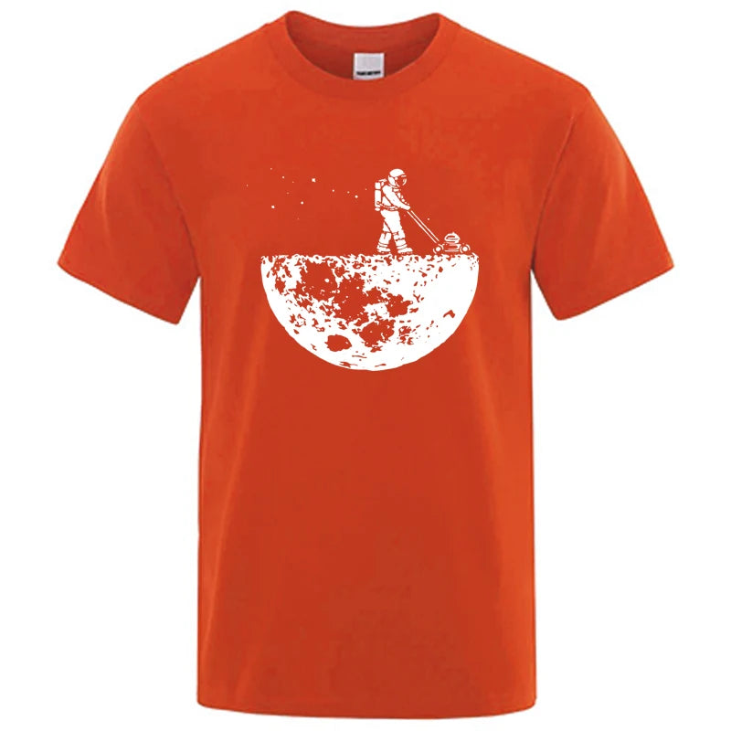 Men T-shirt High Quality Funny Cotton Blend Lunar Cleaner Printing Casual Cool Loose O-neck Male  for MenT-shirt Hip Hop Tees Quick Pick Grocers