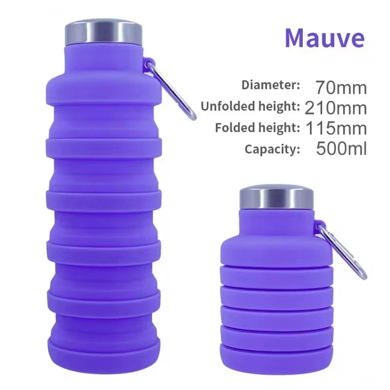1pc Collapsible Water Bottle, Reuseable BPA Free Silicone Foldable Bottles Portable Hiking Cup For Outdoor Mountaineering Tours Econic Blanks