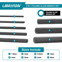 LIBRATON 8 in 1 Folding Allen Wrench Set Metric Allen Key Set Tool Or Folding Tamper Proof Torx Key Set Portable Star Wrench Kit Quick Pick Grocers