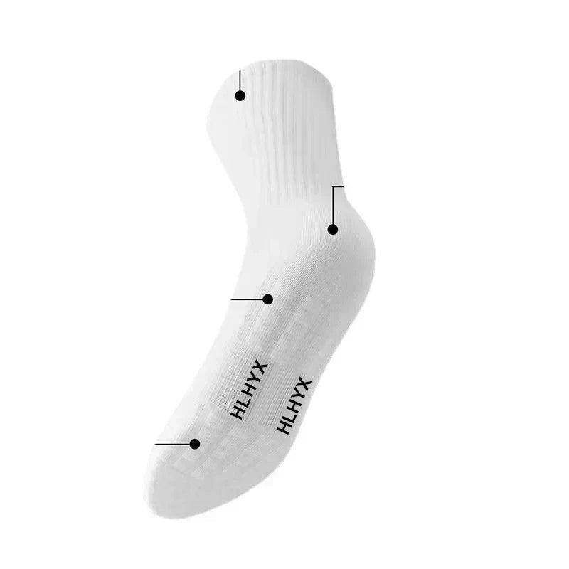 10pairs HLHYX Socks Men's Cotton Deodorant Winter Towel Bottom with Mid-tube White Stockings Thickened Sports Basketball Socks Quick Pick Grocers