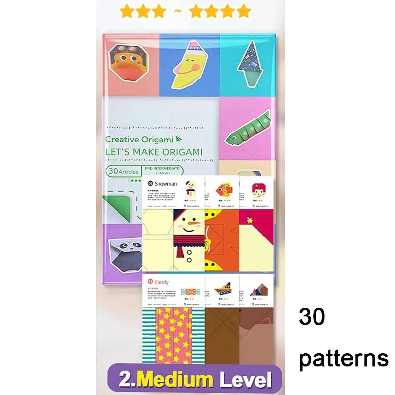 Origami Kit 30/96 Sheets Origami Paper Craft Guiding Book DIY Art Craft Projects Supplies for Beginners Children Kids Boys Girls Econic Blanks