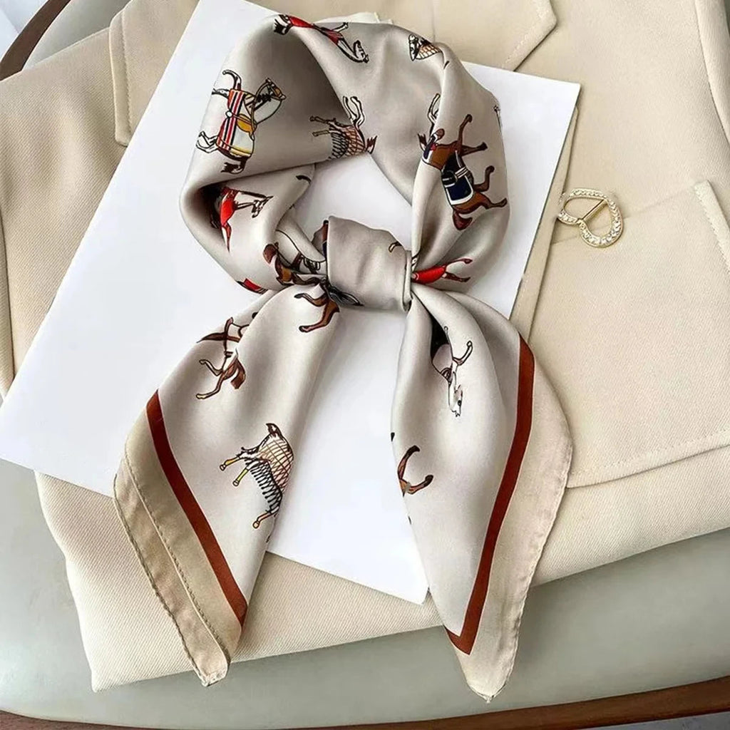 Fashion Luxury Brand 70cm Silk Square Scarf Women Satin Neck Tie Female Hair Bandana Headkerchief Shawl Wrap Hijab Echarpe Quick Pick Grocers