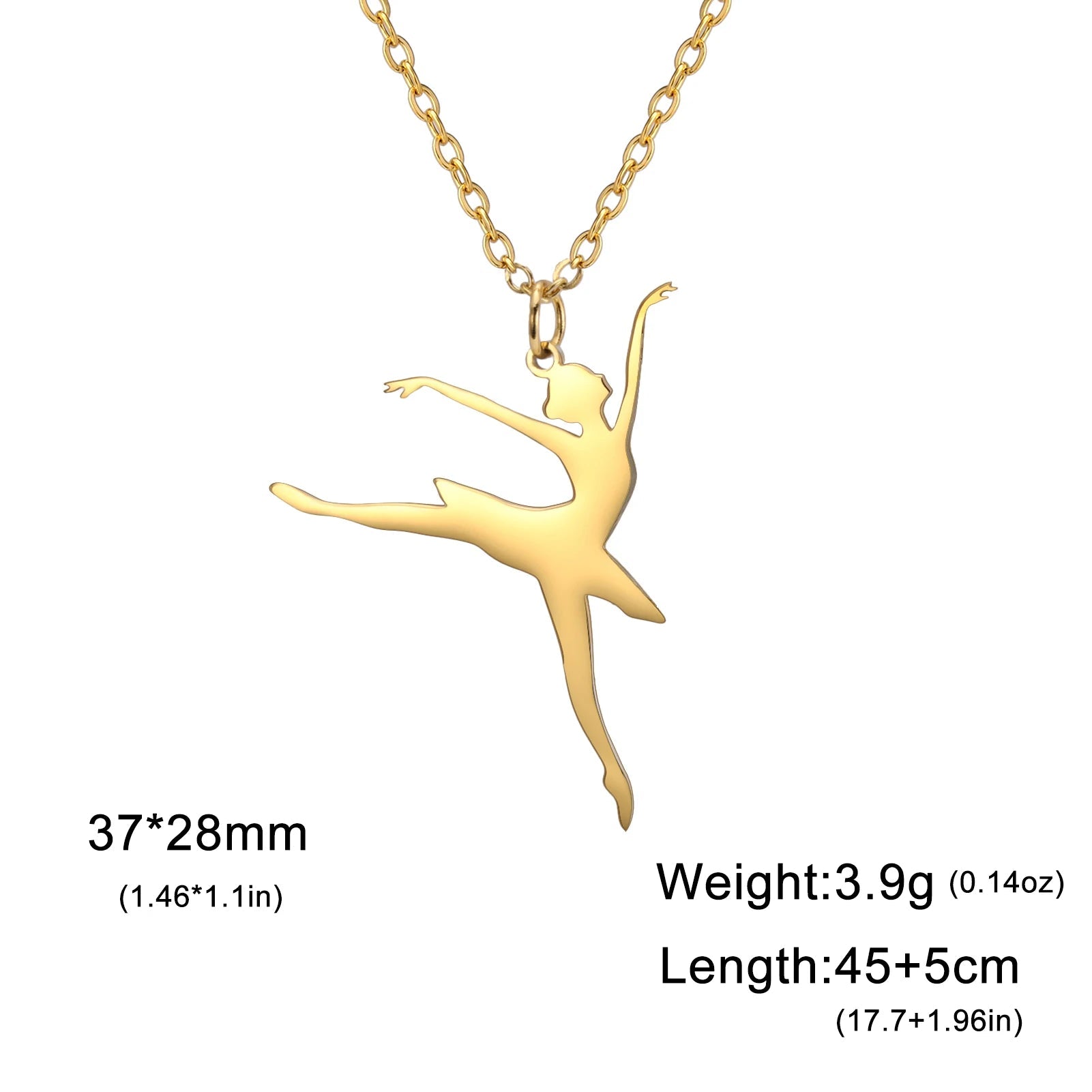 Rhythmic Gymnastics Necklace Women Trend 2025 Gymnast Stainless Steel Jewelry BFF Dancer Girl Sport Accessories Mother Day Gift Quick Pick Grocers